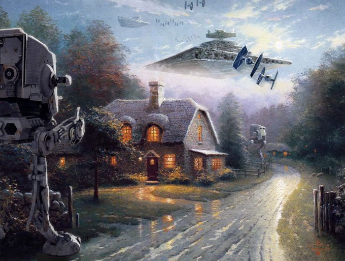 Artists Add Star Wars Characters To Old Thrift Store Paintings (20 pics)