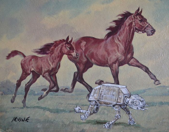 Artists Add Star Wars Characters To Old Thrift Store Paintings (20 pics)