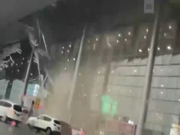 Gale-Force Winds Rip Roof Off Airport in China