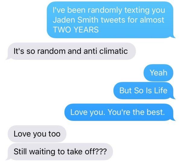 Husband Texts Wife Jaden Smith Tweets For Two Years (13 pics)
