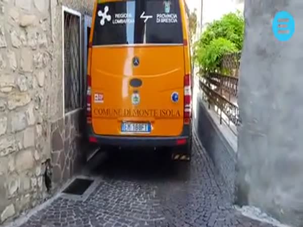 Local Bus Driving Narrow Italian Streets