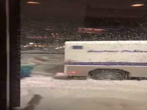Drag Elsa Frees a Boston Police Wagon Stuck in The Snow