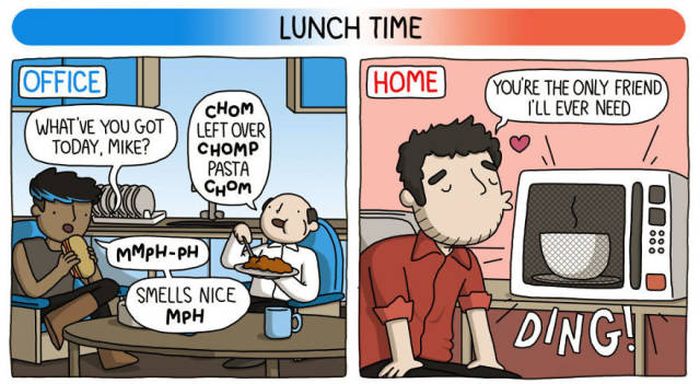 Working At Home Vs Working At The Office (8 pics)