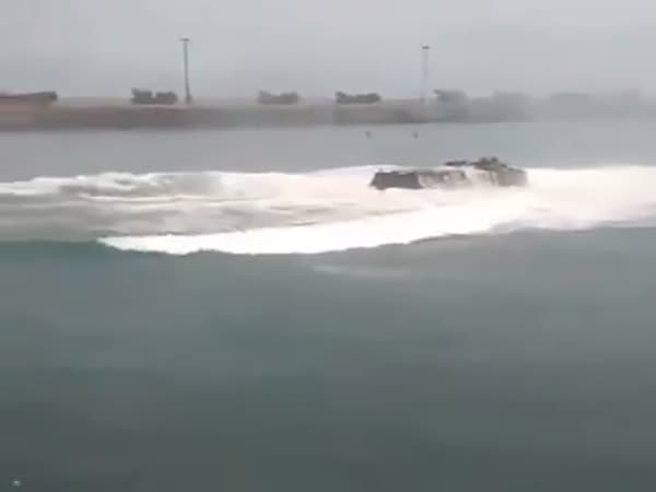 Armoured Vehicles Jump to The Water
