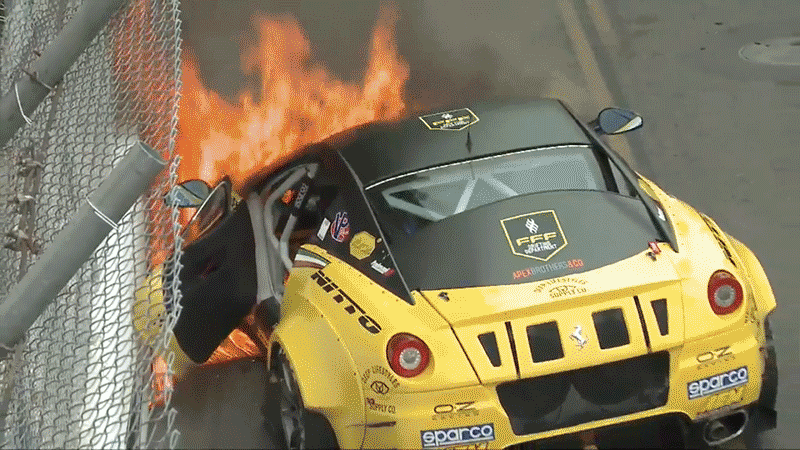 Formula Drift Ferrari Catches Fire On Debut (6 pics)