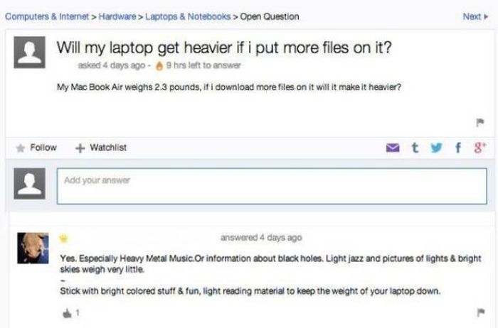 Funny Moments On Yahoo Answers (32 pics)