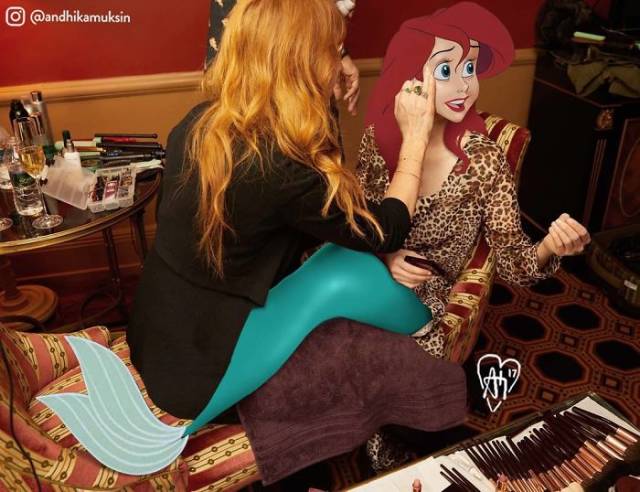 Artist Photoshops Disney Characters Into Celebrity Photos (42 pics)