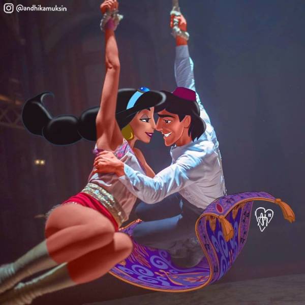 Artist Photoshops Disney Characters Into Celebrity Photos (42 pics)