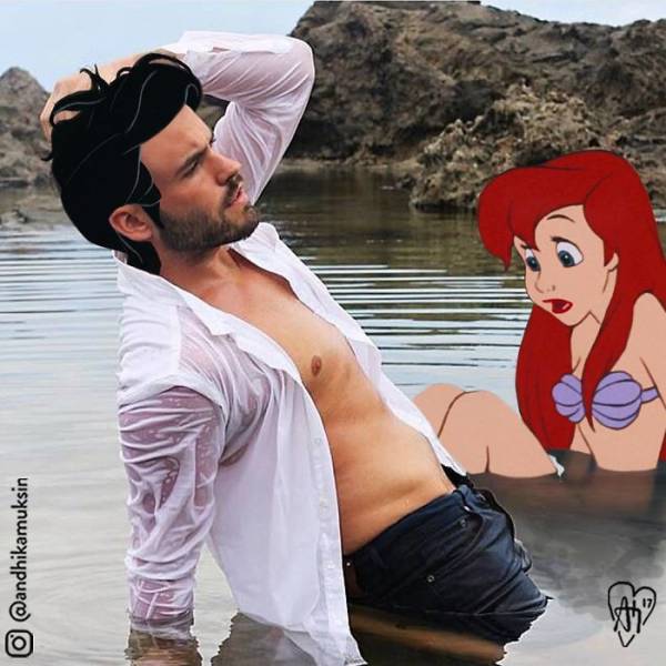 Artist Photoshops Disney Characters Into Celebrity Photos (42 pics)