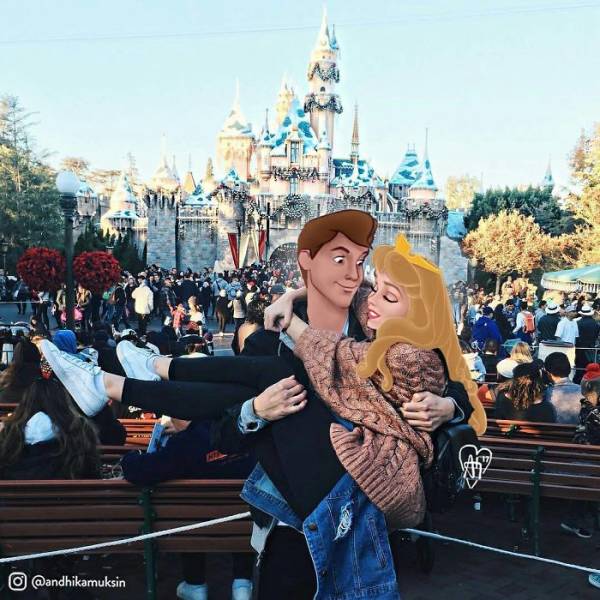 Artist Photoshops Disney Characters Into Celebrity Photos (42 pics)