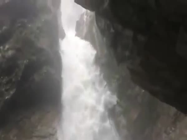 Dangerous Waterfall And Road In Nepal