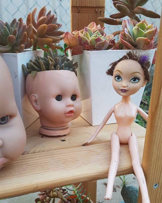 Baby Doll Head Planters (15 pics)