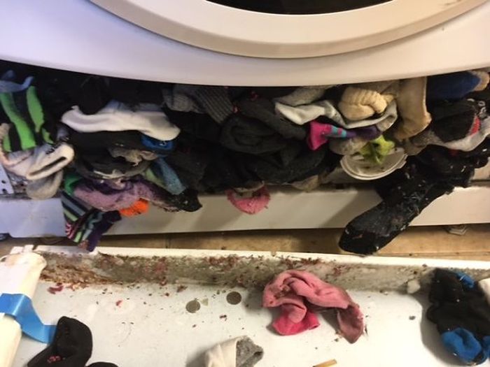 This Is How Washing Machines Eat Socks (4 pics)