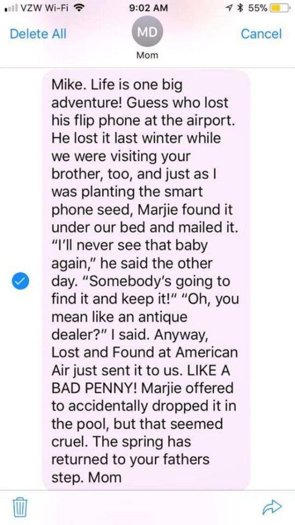 Mike Rowe’s Mom Sends The Most Adorable Texts To Her Son (20 pics)
