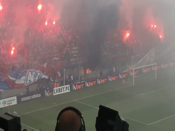 Polish Football Fans Accidentally Ignite Stadium