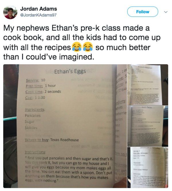 Funny Children’s Class Cookbook Recipes (5 pics)