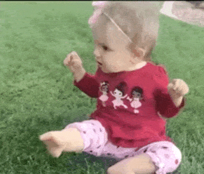 Babies And Grass Is A Funny Combination (10 gifs)