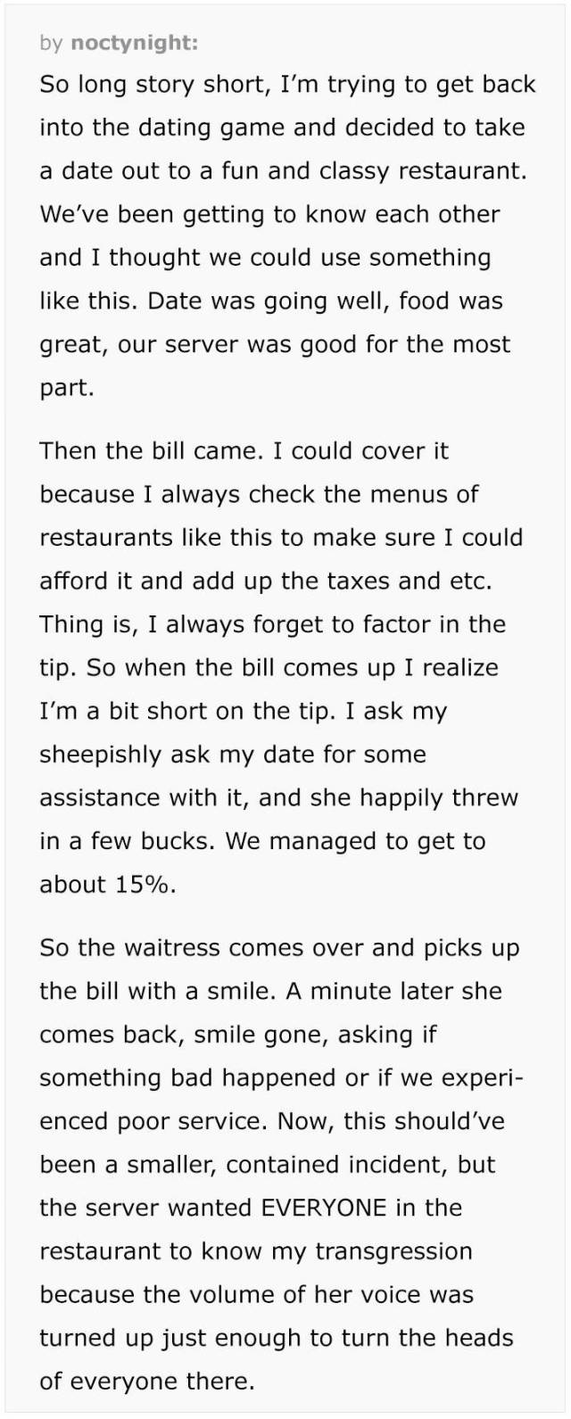 Waitress Ruins Guy’s Date Because Of “Too Small Of A Tip” (5 pics)