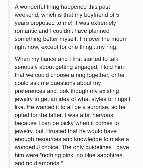 Woman Hates Her Engagement Ring (5 pics)