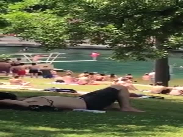 Everybody Cheered For That Little Girl's First Dive