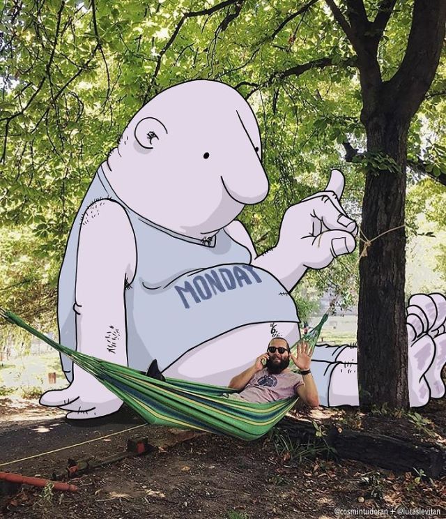 Artist Invades Instagram Photographs With Funny Illustrations (25 pics)