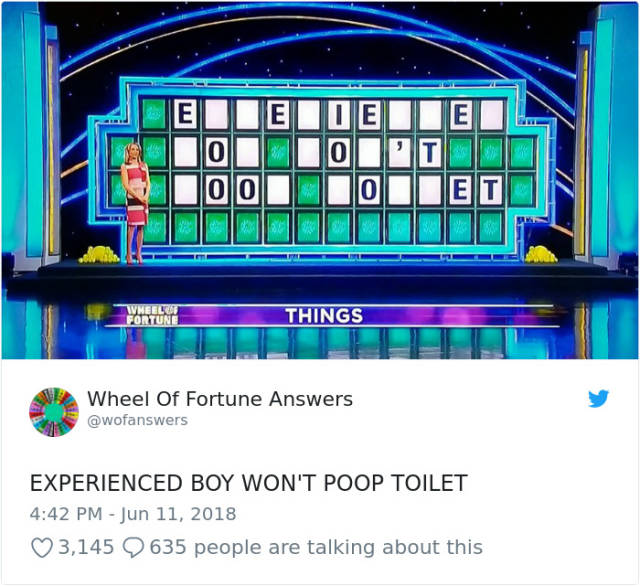 wheel of fortune things 3 words