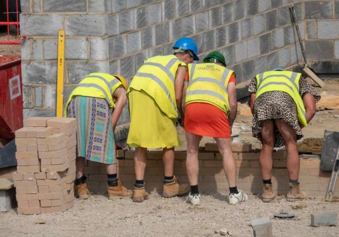 This Is How British Builders React To The Ban On Wearing Shorts (7 pics)