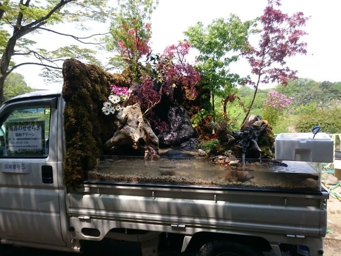 Japanese Compete To See Who Can Turn The Back Of Their Truck Into The Best Garden (25 pics)