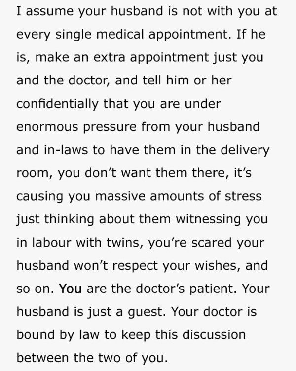 Pregnant Woman Asks What To Do With Husband Who Wants His Parents In The Delivery Room, Gets Best Advice Ever (9 pics)
