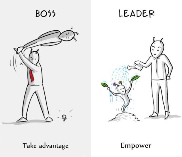 Difference Between A Boss And A Leader (8 pics)