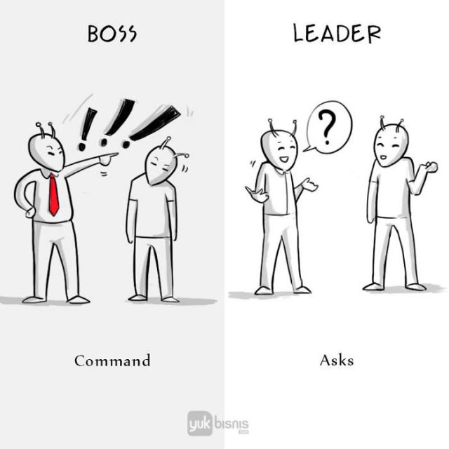 Difference Between A Boss And A Leader (8 pics)