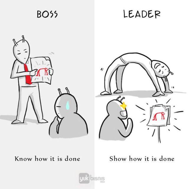 Difference Between A Boss And A Leader (8 pics)
