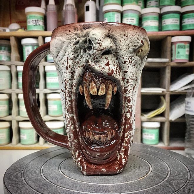 Very Scary Zombie Head Coffee Mugs (15 pics)