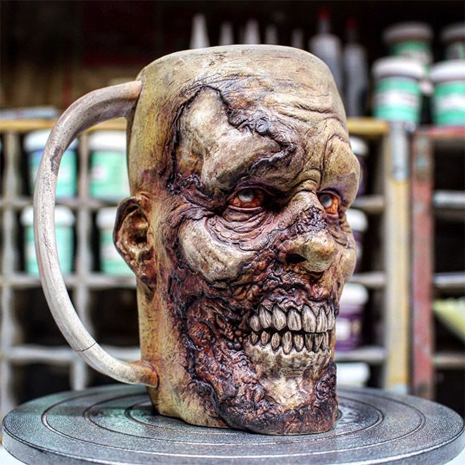 Very Scary Zombie Head Coffee Mugs (15 pics)