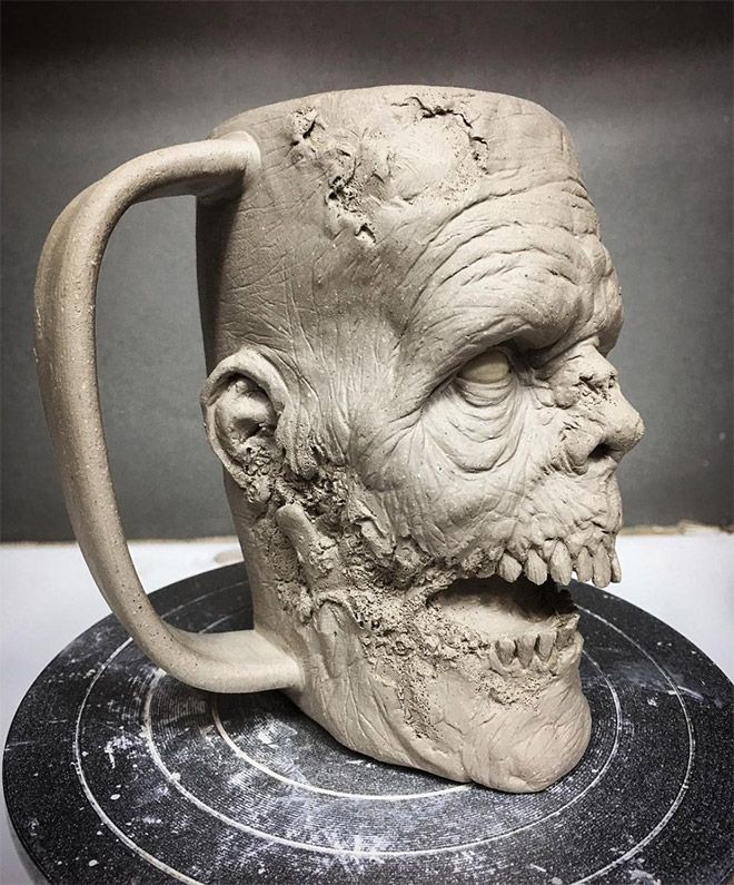 Very Scary Zombie Head Coffee Mugs (15 pics)