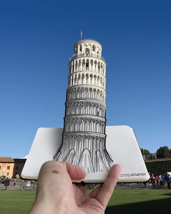 Artist Blends His Drawings With Photography To Mess With Your Brain (22 pics)