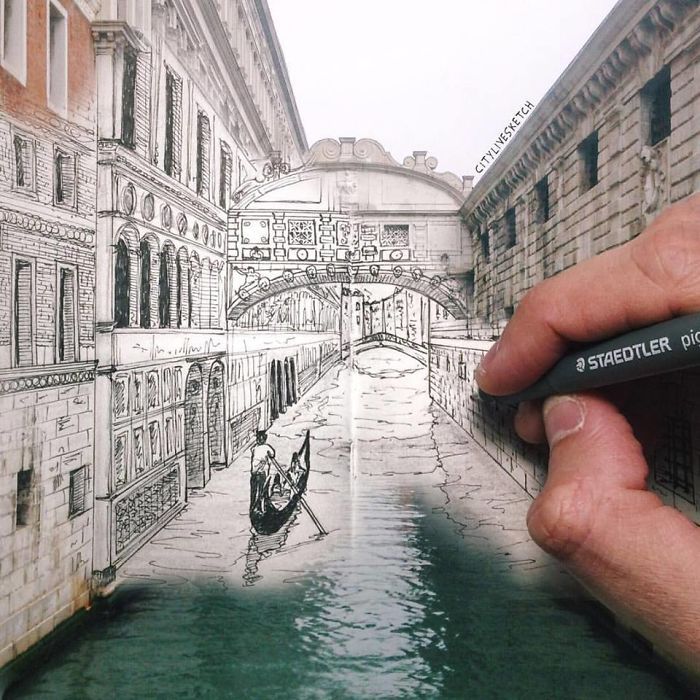 Artist Blends His Drawings With Photography To Mess With Your Brain (22 pics)