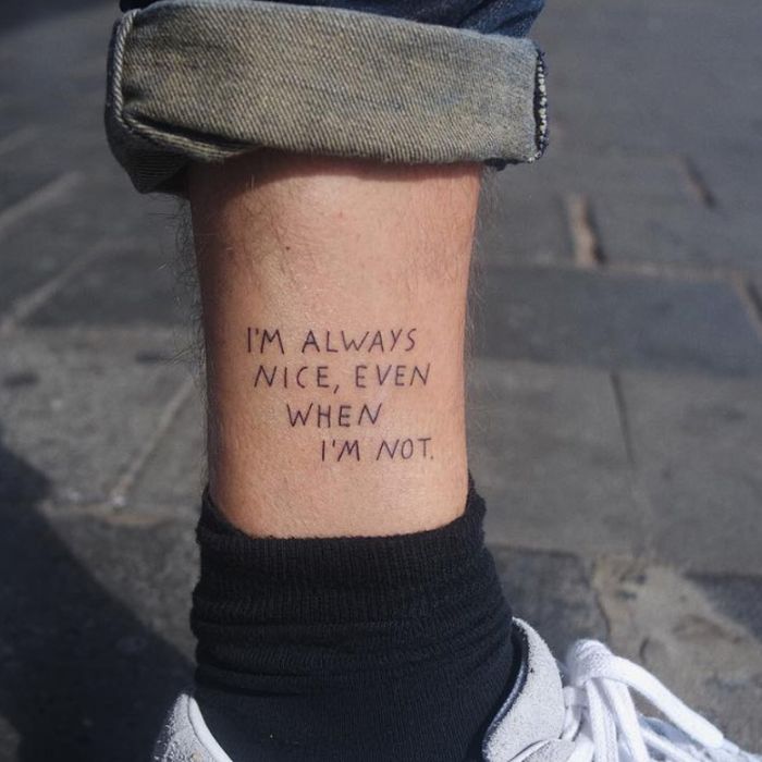 People Trust This Tattoo Artist As He Writes Whatever He Wants On Their Bodies (14 pics)