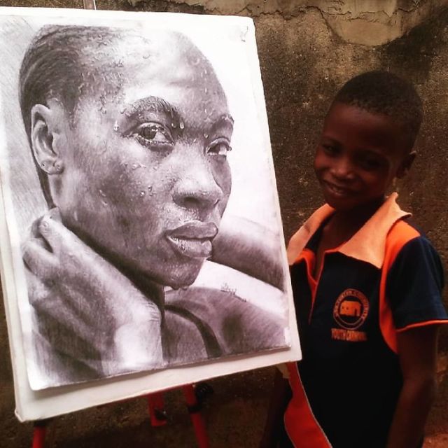 11-Year-Old Kid From Nigeria Creates Hyperrealistic Drawings (17 pics)