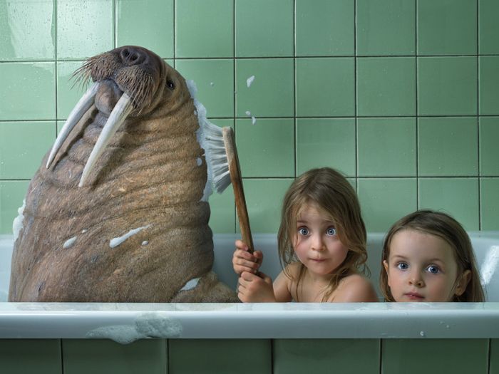 Dad Photoshops His Kids Into Funny Situations (20 pics)