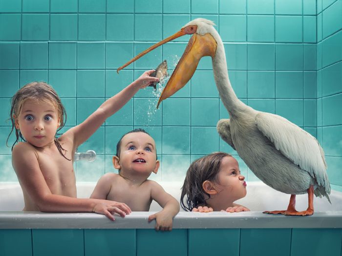 Dad Photoshops His Kids Into Funny Situations (20 pics)