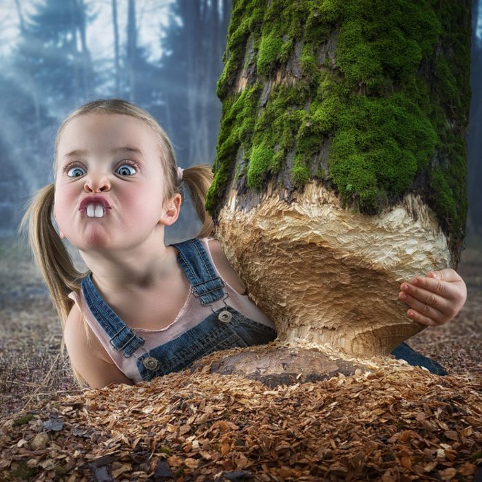 Dad Photoshops His Kids Into Funny Situations (20 pics)