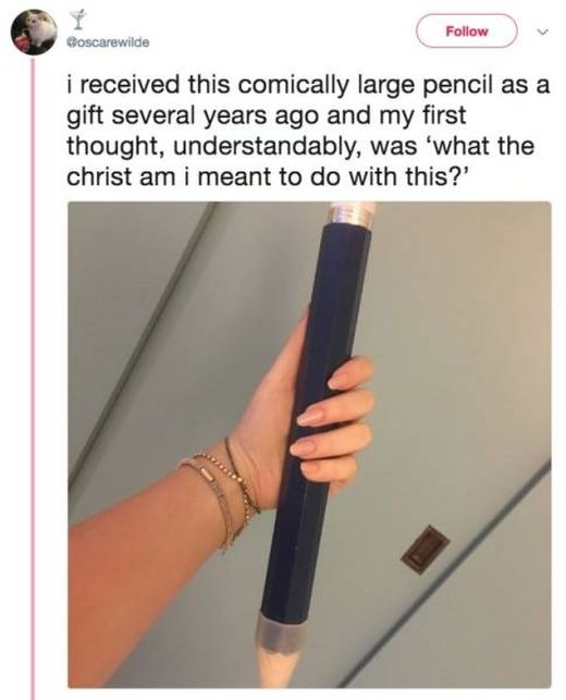 A Large Pencil Is An Ultimate Trolling Instrument (9 pics)