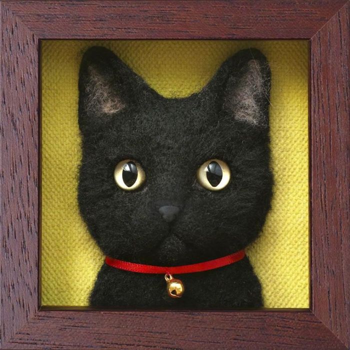 Artist From Japan Makes Hyper Realistic Cat Portraits From Wool (18 pics)