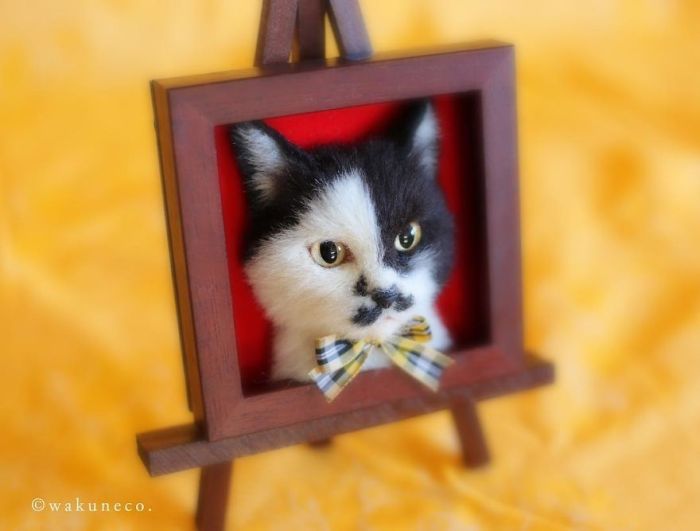 Artist From Japan Makes Hyper Realistic Cat Portraits From Wool (18 pics)