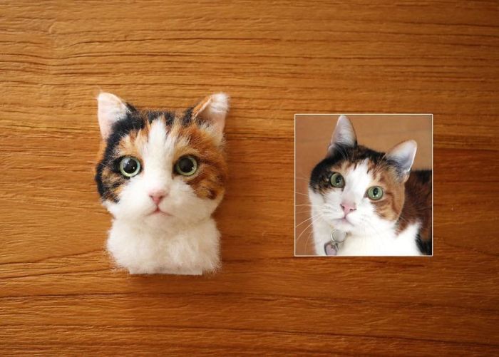 Artist From Japan Makes Hyper Realistic Cat Portraits From Wool (18 pics)