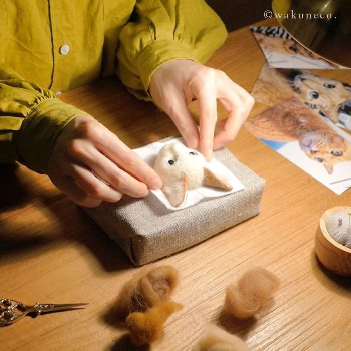 Artist From Japan Makes Hyper Realistic Cat Portraits From Wool (18 pics)