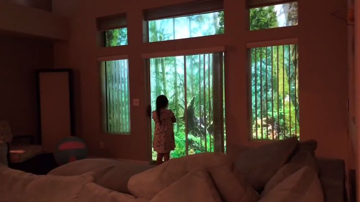 Dad Surprises Daughter By Making Dinosaurs Roam Their Backyard (7 pics)