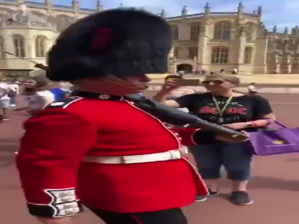 Queen's Guard Soldier Shoves Tourist