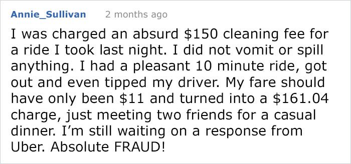 Uber Scams A Rider For $157 Cleaning Fee (29 pics)